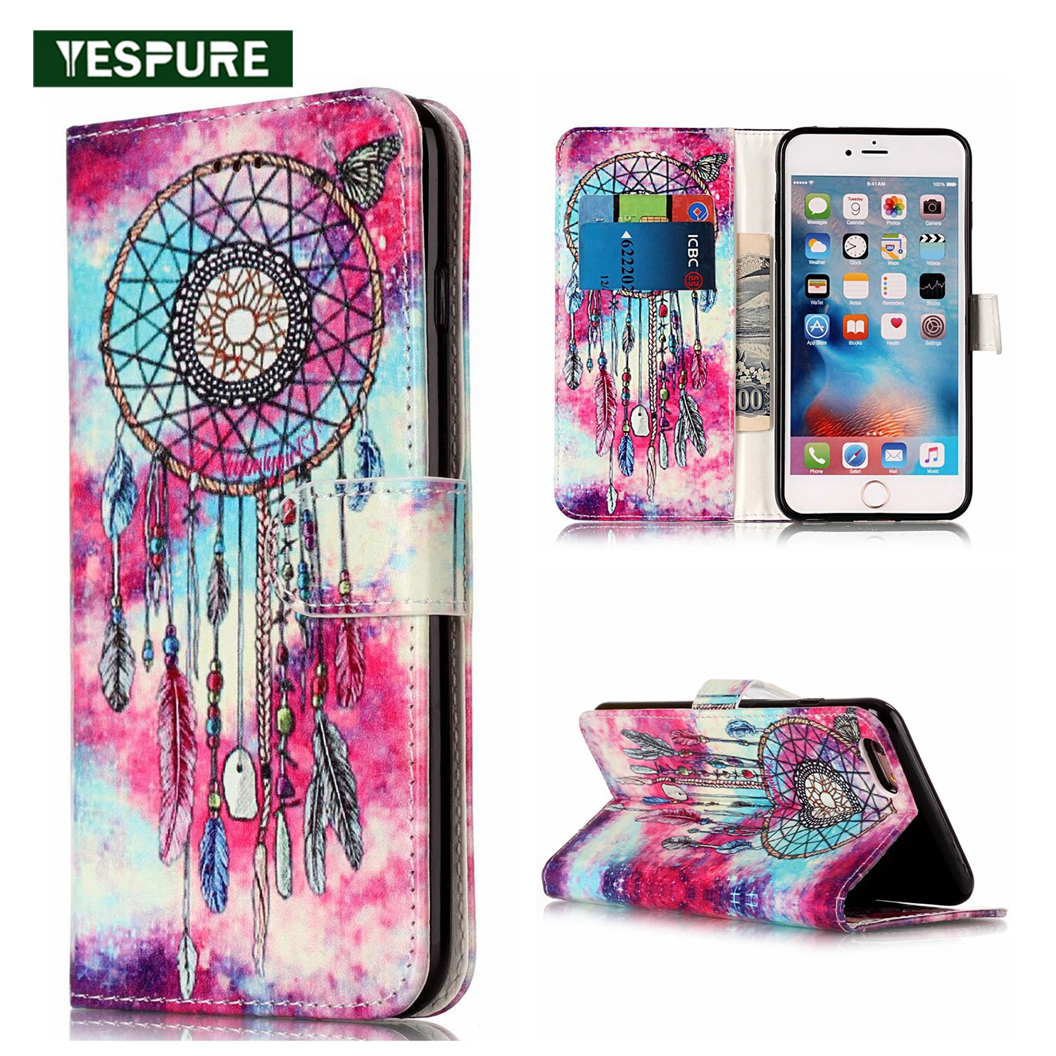 YESPURE Marble Hanphone Case Accessory For Iphone 6 Case Women Flip 