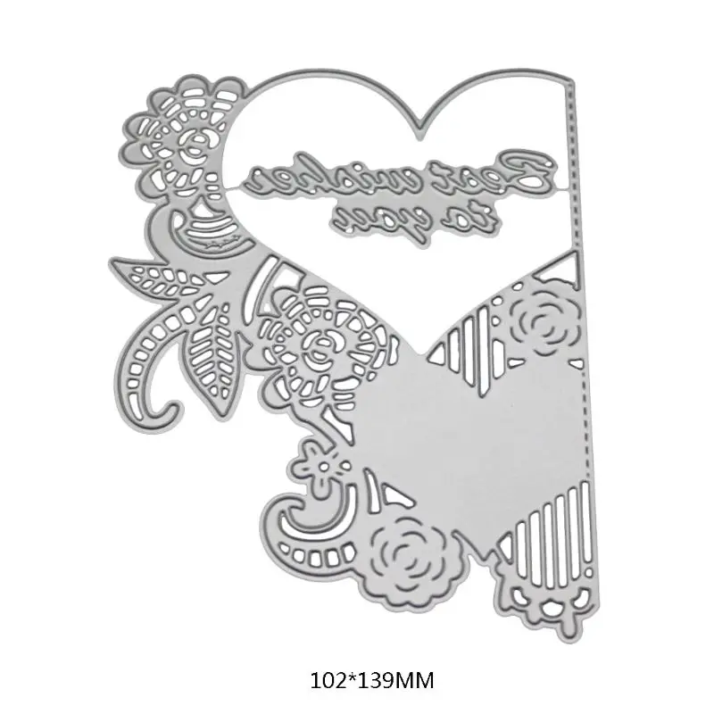  Heart Invitation Metal Cutting Dies Stencil DIY Scrapbooking Album Stamp Paper Card Embossing Craft - 33040360507
