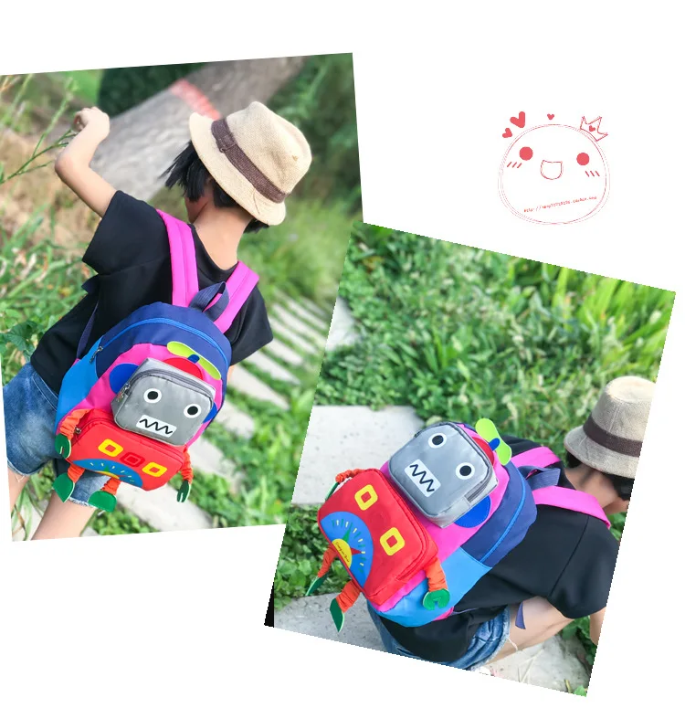 2018 Детский рюкзак милый робот школьные сумки для мальчиков и девочек ранец рюкзак детский Прочный Школьный Рюкзак для начальной школы