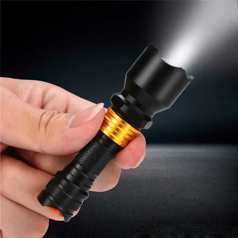 HOT Mini Q5 High Power Torch LED Tactical Flashlight AAA Lamp Light powerful led flashlight laser pointer #4S12 (4)
