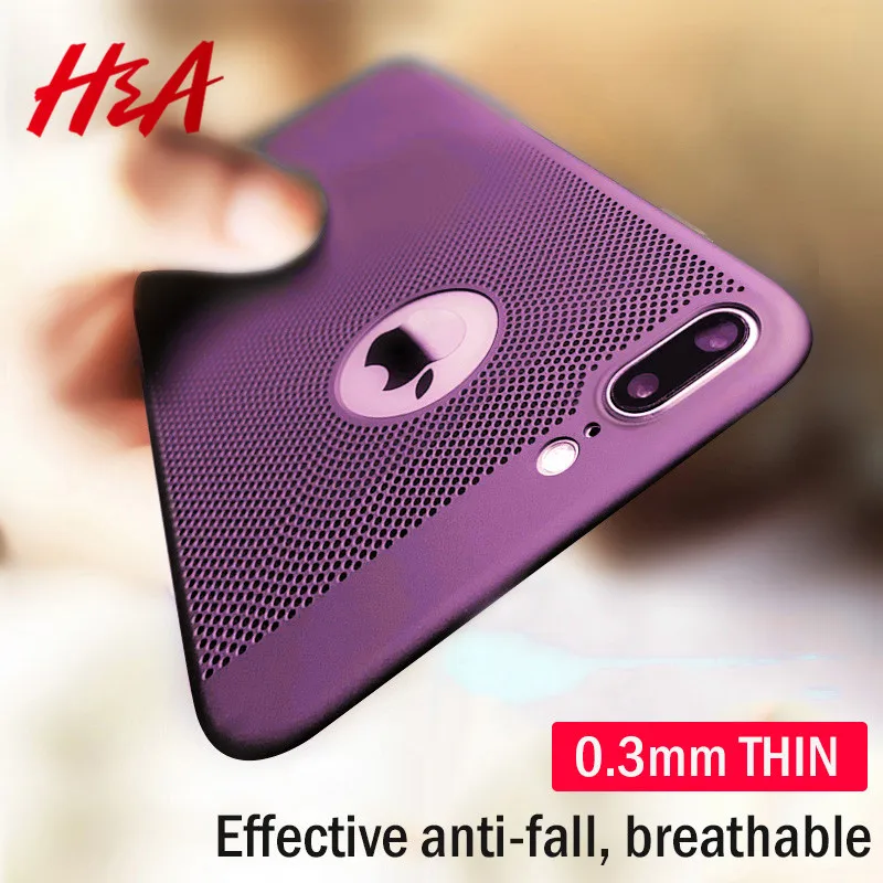 Goedkoop H amp; Een Ultradunne Warmteafvoer Telefoon Case Voor iPhone X 7 8 6 6 s Plus Hard PC Beschermhoes Voor iPhone 7 6 6 s 8 Plus X Case