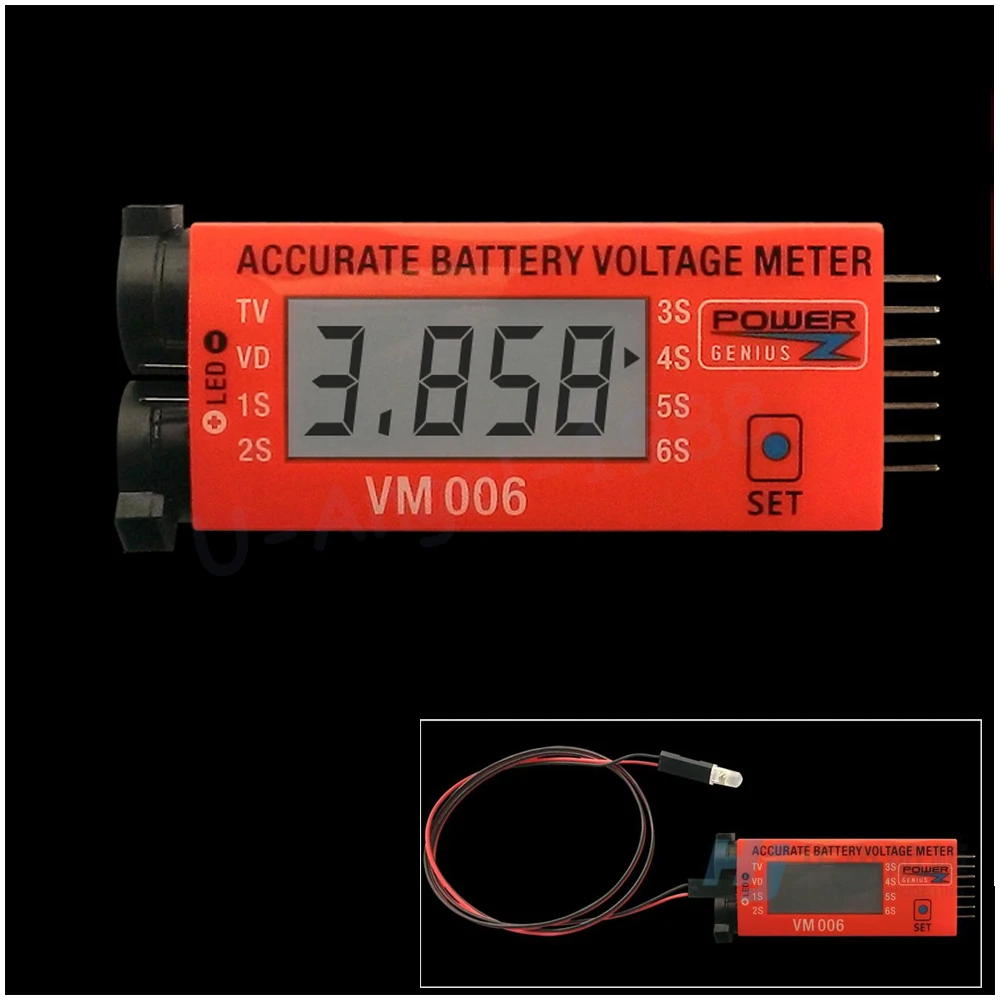 Register shipping 1pcs VM006 1 6S LiPo Battery Accurate Battery Voltage Meter LCD Liquid Crystal Display