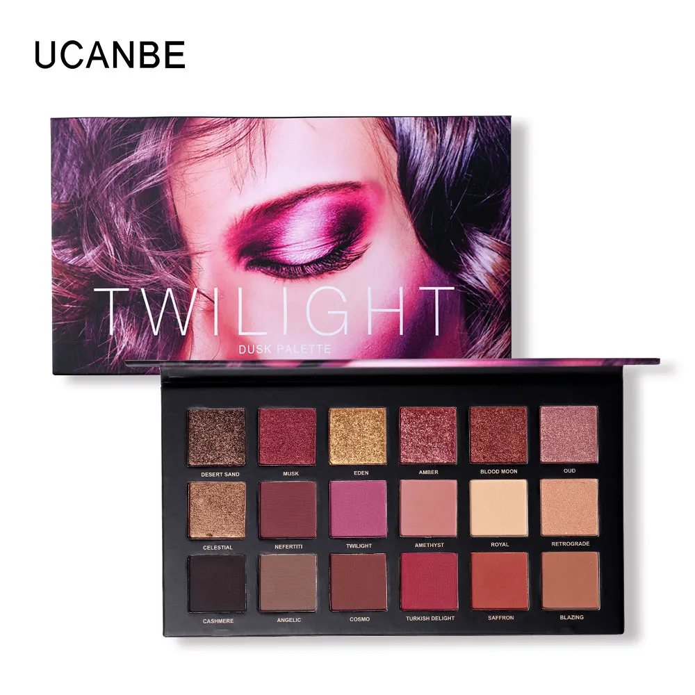 

UCANBE 18 Colors 3D Metal Chrome Shimmer Matte Eyeshadow Palette Pigmented Smooth Pressed Powder Makeup Metallic Smoky Eyeshadow