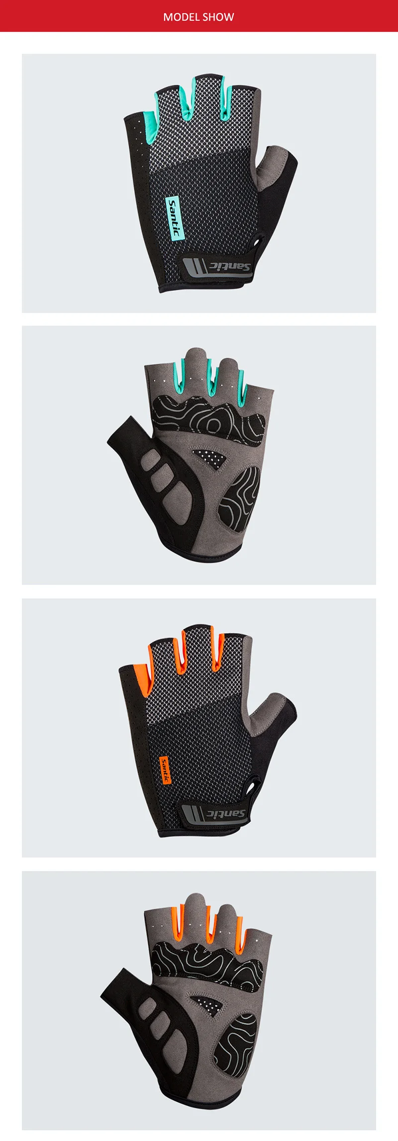 SANTIC мужские и женские профессиональные перчатки для велоспорта, перчатки для шоссейного велосипеда, дышащие противоскользящие перчатки для горного велосипеда, противоударные