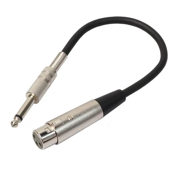 

1Pc 3 Pin XLR Female to 1/4 6.35mm Mono Jack Male Plug TRS Audio Cable Mic Adapter
