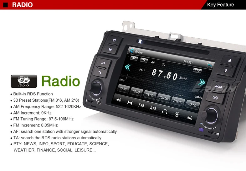 Best Erisin ES7162B 1 Din 7 inch Car DVD Player DAB+ 3G Radio FM Canbus GPS Navigator for BMW E46 M3 15