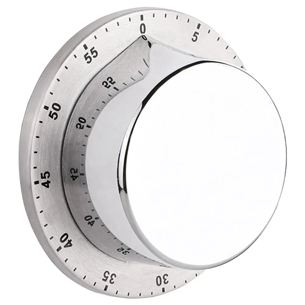 

Stainless Steel Magnetic Kitchen Timer Body Mechanical Timer Alarm Cooking Countdown Clock 60 Minutes For Kitchen Cooking Tool