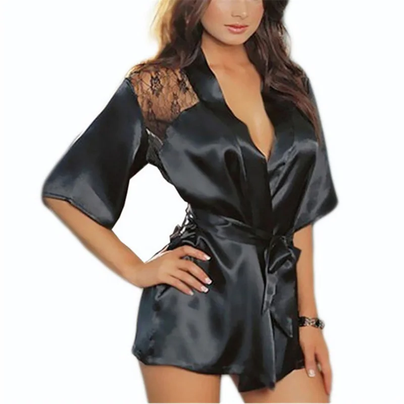 Купить Черный Шелковый Халат Женский