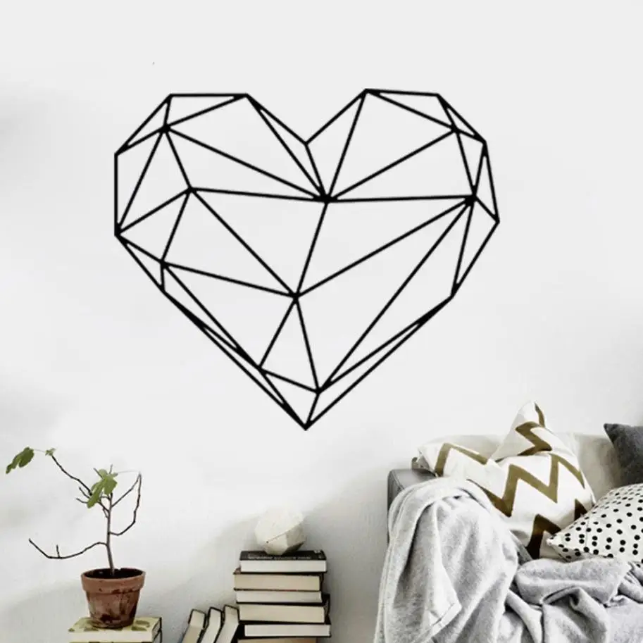 

wall sticker Valentines Day Love Geometry Window Vinyl PVC stickers on the wall Mural Decor Decal Removable