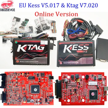 

Red EU Kess V5.017 Online KESS V2 V2.23 V5.017 Ktag V7.020 OBD2 Manager Tuning Kit Car Truck ECU Programmer BDM Frame Adapters