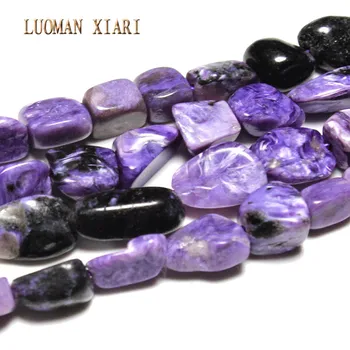 

Fine AAA+ Irregular Natural Charoite Stone Beads For Jewelry Making DIY Bracelet Necklace Material about 6-9mm Strand 15''