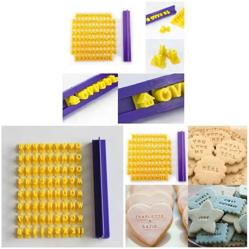 Буквенно-цифровые формы для выпечки с буквами 3D печенье штамп чеканочный нож для торта Фудж DIY Форма Желтый инструмент MK