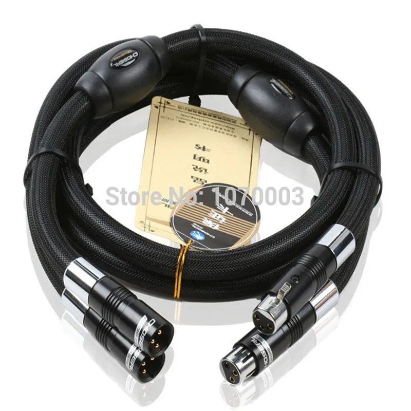 QYU-01 HiFi Hi-end Choseal BB-5605 высшего качества 6N OCC аудиофил 24K позолоченный штекер и гнездо XLR кабель 1 м (пара) с