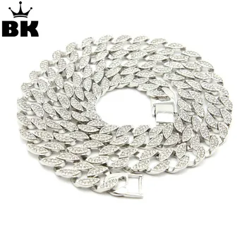 

Men's Full Iced Out Yellow Gold Finish Miami Cuban Link Hip Hop Chian 14MM 30 '' Necklace
