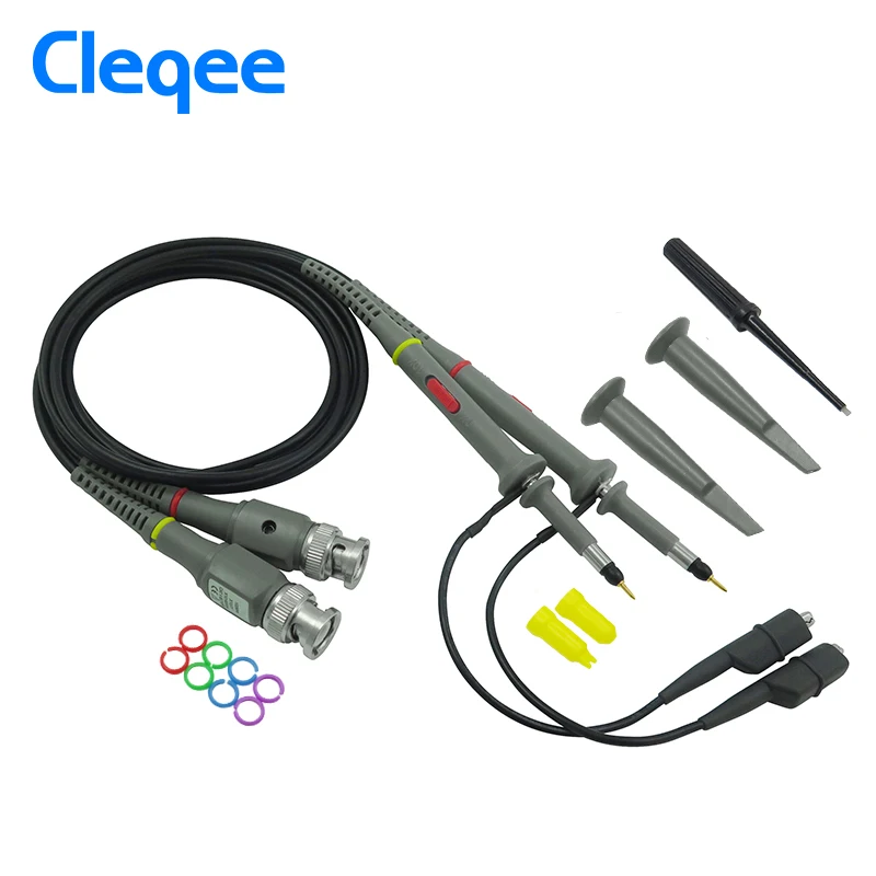 Cleqee 2PCS P6040 Oscilloscope Probe 40MHz Clips For Tektronix oscilloscope HP X1/X10 DC-40MHz