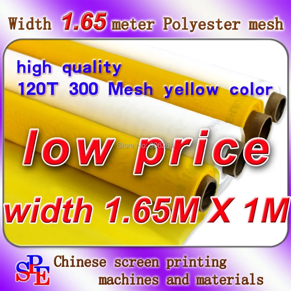 Kuning 120T 300Mesh Polyester Sutra Layar Lebar Mesh 165Cm Kualitas Baik Dan Promosi Sekarang 