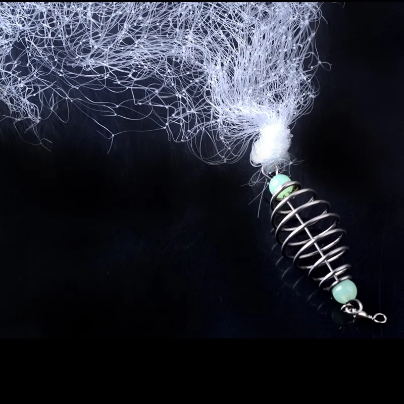 Durable Copper Spring Shoal Fishing Net Luminous Beads Mesh Net Night Fishing Tackle 4pc/lot fishing net