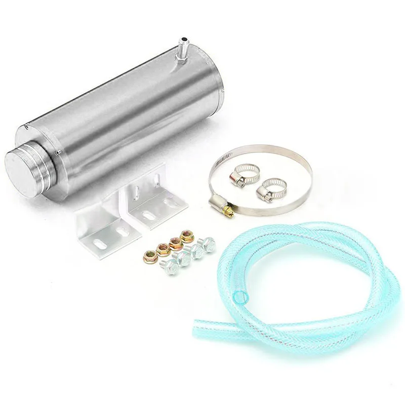 1set Silver   800ml Unbiversal Overflow Catch Tank Radiator Coolant Cooling Aluminum Alloy Catch Tank Overflow Reservoir