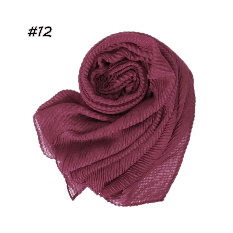 Модный шарф из вискозы в полоску с волнистыми морщинками для женщин высокого качества, пашминовый палантин, Foulards Bufandas, мусульманский хиджаб, снуд