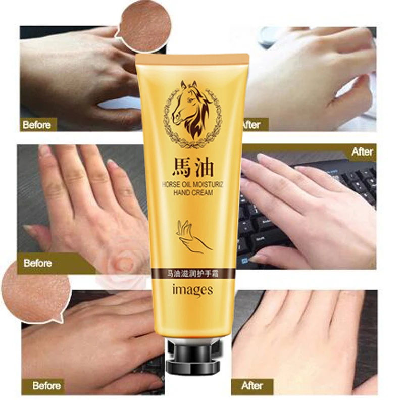 

Images Horse Oil Moisturizing Hand Cream Horse Ointment Rejuvenating Repair Soft Whitening Anti-drying Hand Lotion Skin Care