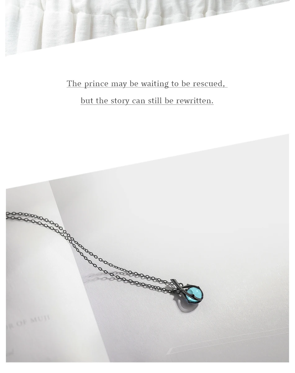 Thaya Original Design Sleeping Beauty Necklace S925 Silver Handmade Crystal Short Collarbone Chain Jewelry Gift