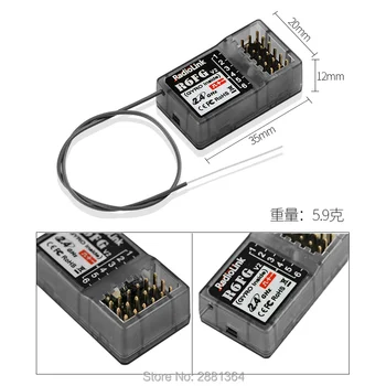 

100% original RadioLink R6FG 2.4GHz 6CH Receiver High Voltage RC Gyro Version For Radiolinks RC6GS RC Controller Transmitter