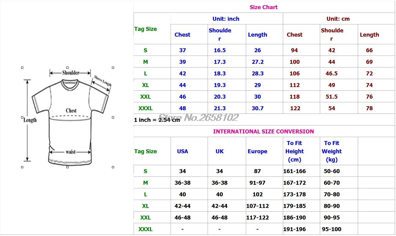 Men S Shirt Measurements Chart