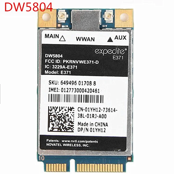 Unlocked Wireless Dw5804 4g Lte/wwan Mobile Broadband 01yh12 E371 Pcie
