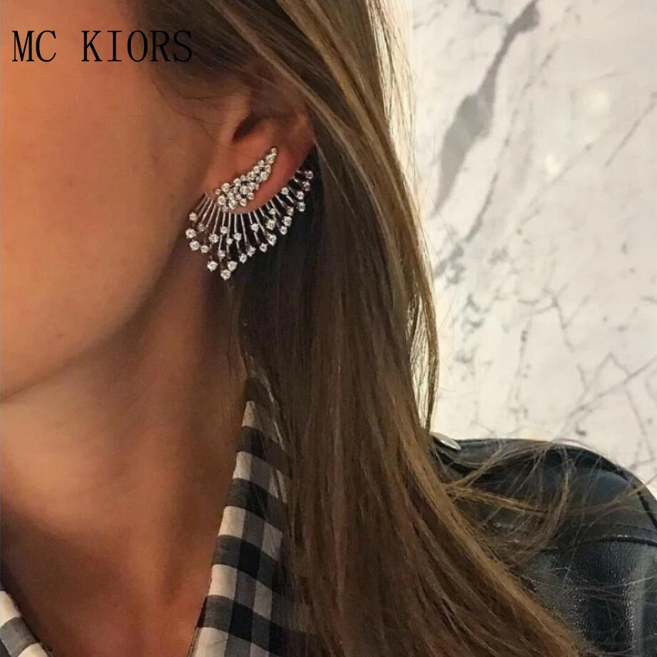 

Joker Design Leaf Hollow Rhinesttones Asymmetric Earrings For Women Geometric Alloy Silver Colors Jewelry Simple Girl Gift