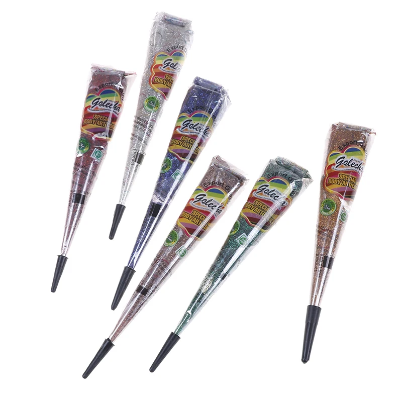 1 Piece Henna Glitter Cone 6 Colors Laser Body Art Tattoo Paint