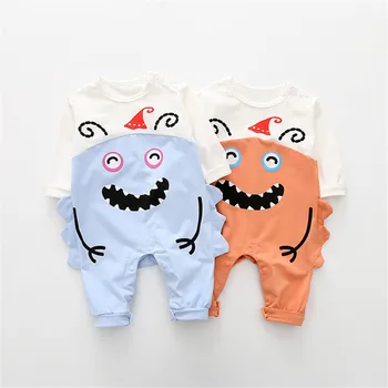 

Brand New Autumn Winter Baby Girl Boy Cartoon Laugh Monster Romper Halloween Party Long Sleeve Jumpsuit Costume