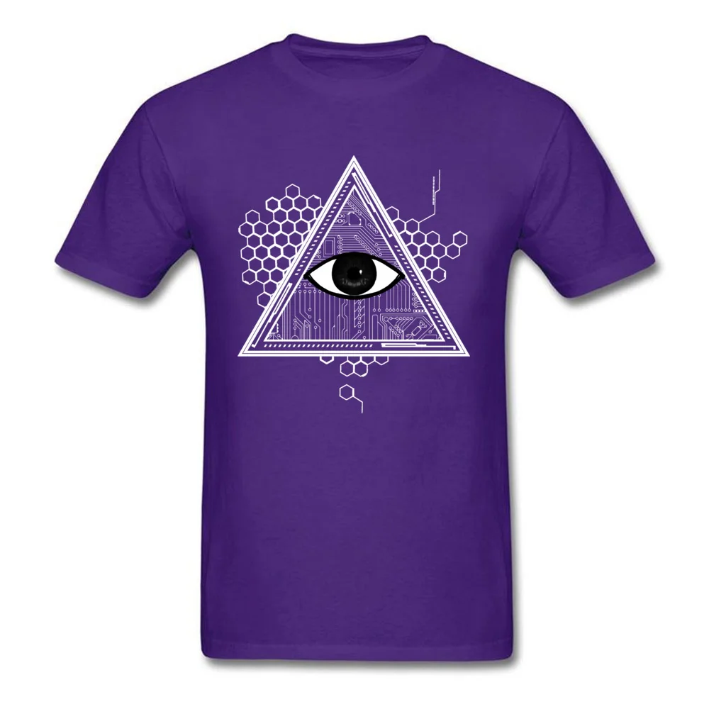 THE EYE Print Mother Day 100% Cotton Round Collar Men Tops Tees Normal Tee-Shirt Funny Short Sleeve Top T-shirts THE EYE purple