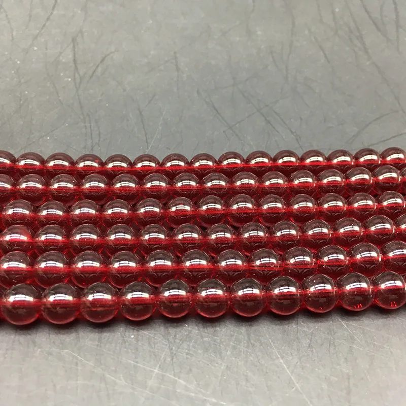 

Dark Red crystal Natural Stone Round Coral Beads Loose Beads 4mm 6 8 10mm For Jewelry Making Necklace DIY Bracelet