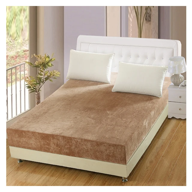 Solid Plush Mattress Covers warm winter mattress protector Home Bed