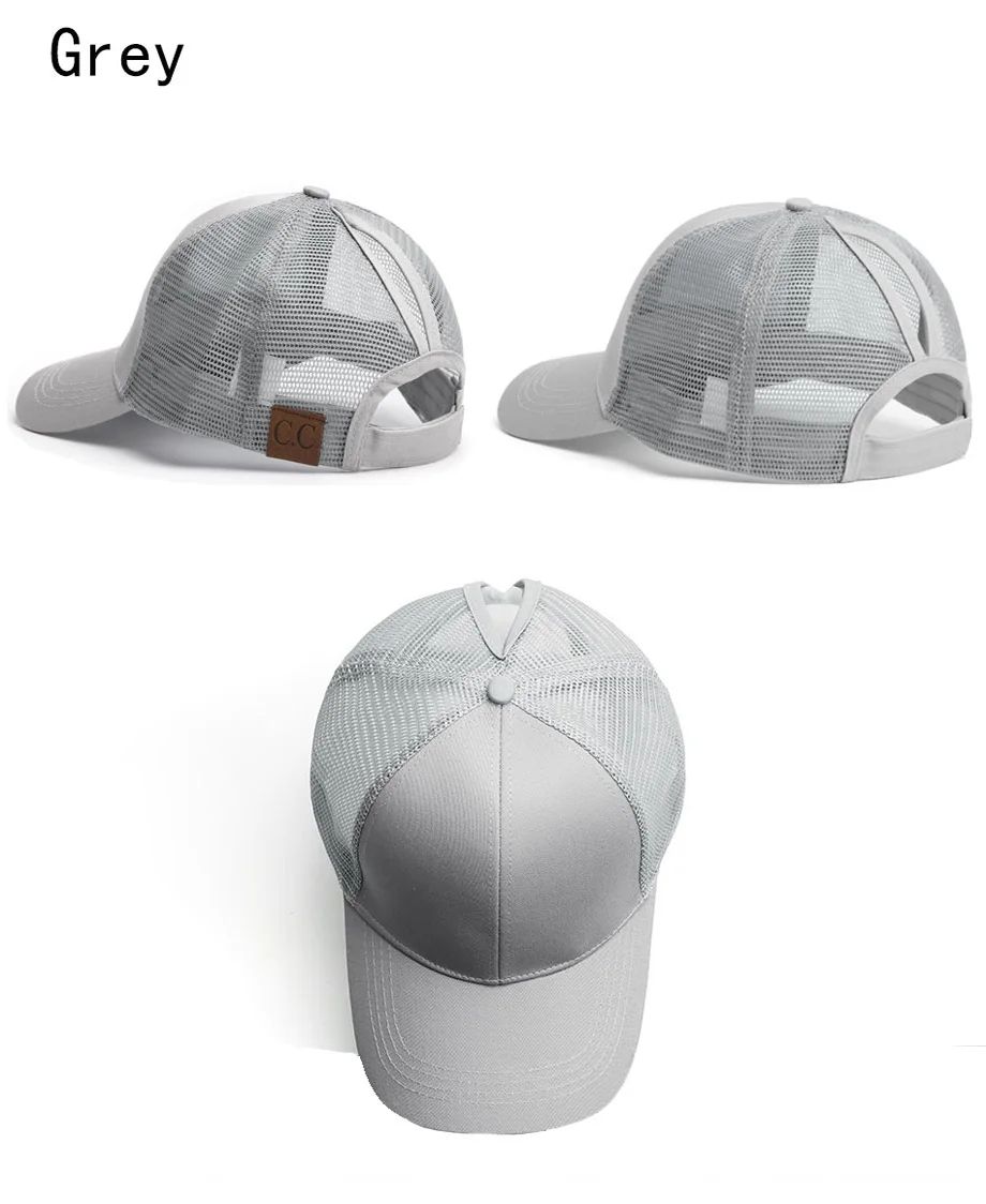 Glitter Ponytail Baseball Cap Women Messy Bun Adjustable Snapback Hats Girls Adjustable Summer Mesh CC Caps Drop Shipping   (15)
