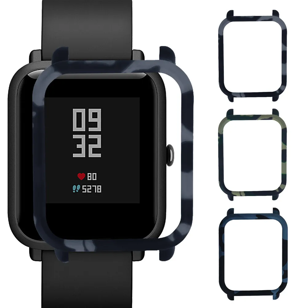 Модные камуфляжные узоры тонкая рамка чехол для ПК защитный Huami Amazfit Bip Younth Watch