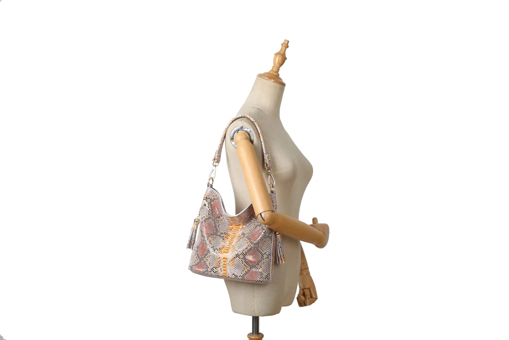 Arliwwi натуральная кожа женские змеиная кожа ручные сумки роскошные дизайнерские 2 тона цвета дамские модные сумки на плечо из натуральной кожи