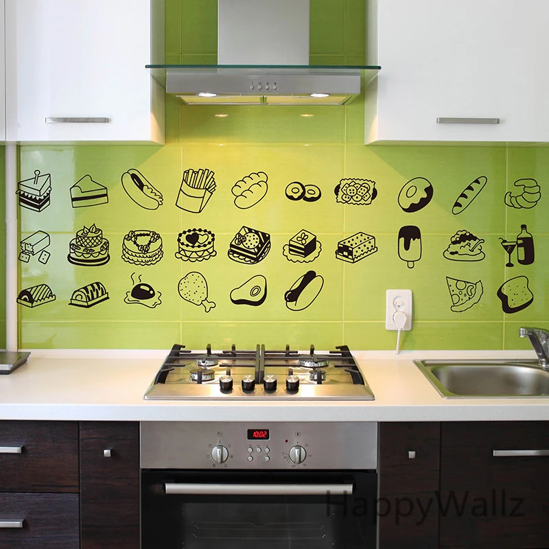 Kitchen Wall Sticker Food Drink Wall Decal DIY Decorative Kitchen Wall Stickers Removable Easy Wall Art M8 Kitchen Wall Sticker Food Drink Wall Decal DIY Decorative Kitchen Wall Stickers Removable Easy Wall Art M8