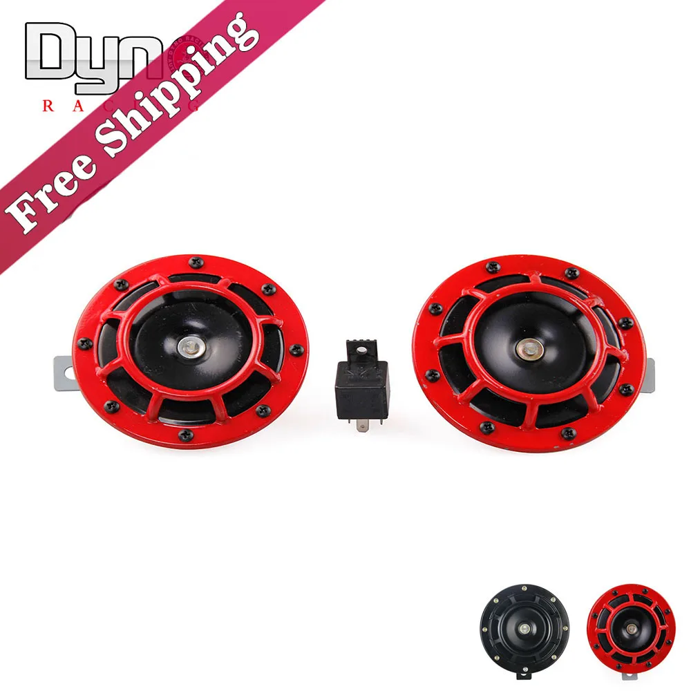 Prix pour Dyno-freeshipping 12 v rouge super fort grille montage compact explosion électrique tone corne kit pour voiture universel et moto Prix pour Dyno-freeshipping 12 v rouge super fort grille montage compact explosion électrique tone corne kit pour voiture universel et moto