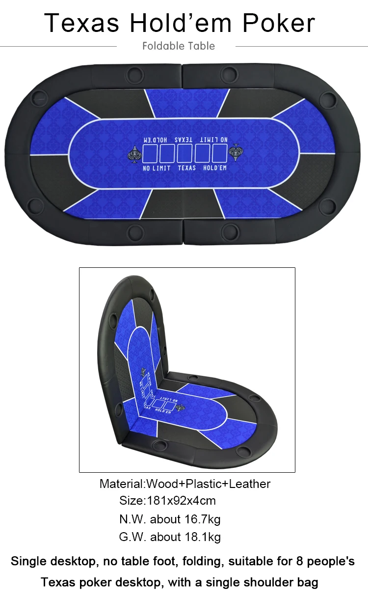 181x92x4 см Texas Hold'em Настольный складной настольный стол для казино, два сложения
