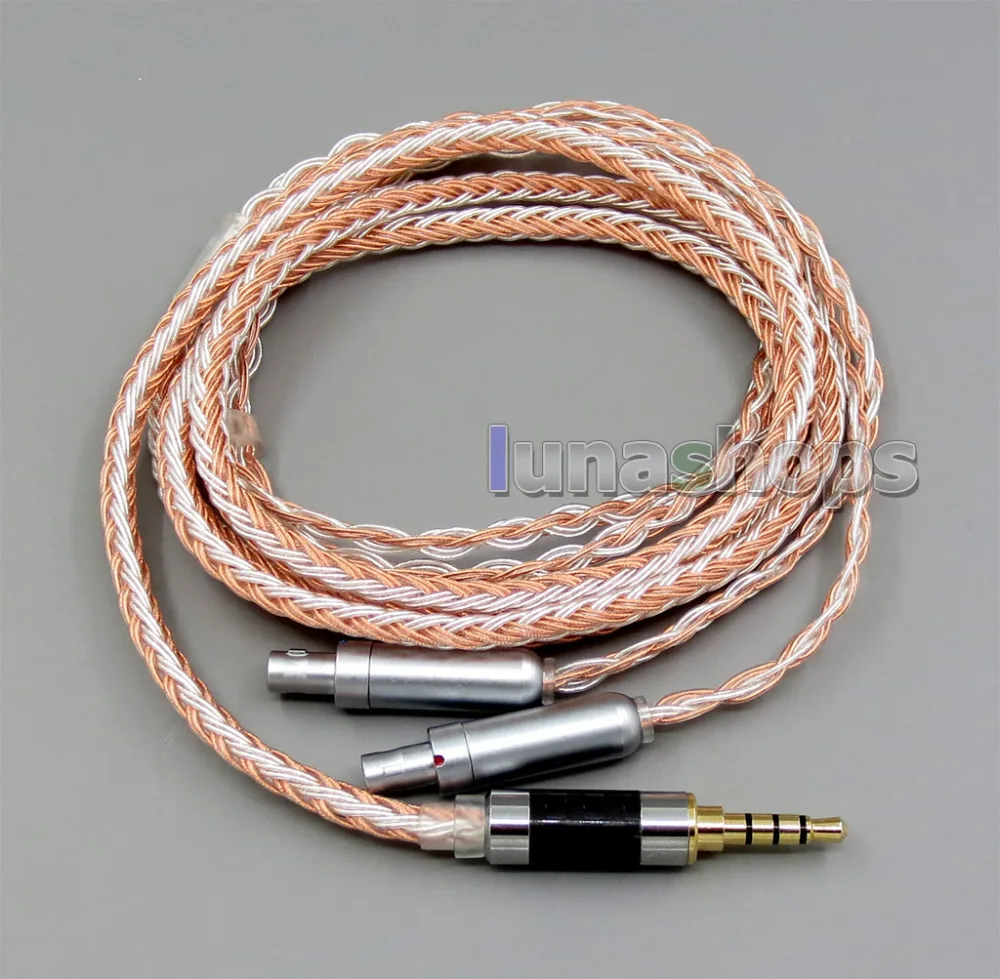 

3.5mm 4pole TRRS Re-Zero Balanced 16 Core OCC Silver Mixed Earphone Cable For Sennheiser HD800 HD802 HD802s HD800s LN005843