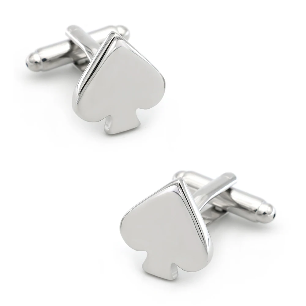 

Men's Playing Card Spade Cuff Links Copper Material Poker