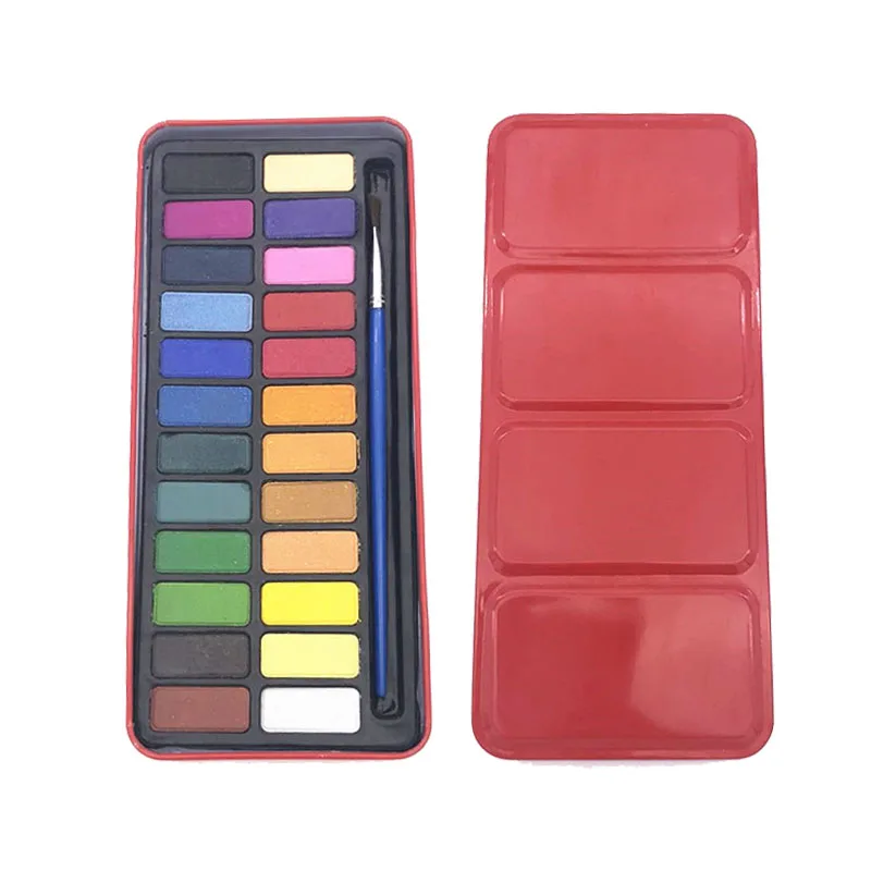 Professional акварель набор красок Твердые акварельные Aquarelle коробка цвета книги по искусству краски ing для инструменты для художников наборы ухода за кожей 18/24 цвета