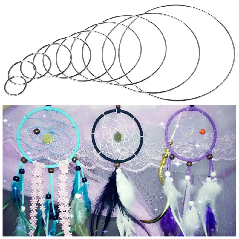 10Pcs Welded Metal Dream Catcher Dreamcatcher Ring Craft Hoop DIY