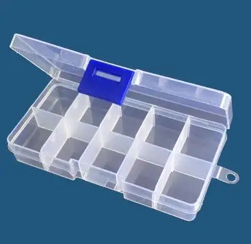 300pcs/lot  Clear Jewelry Beads Container Storage Plastic Box 10 Compartments