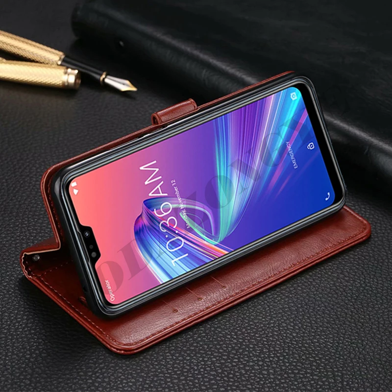 Чехол для Asus ZB631KL Zenfone Max Pro M2 роскошный чехол кошелек из искусственной кожи флип
