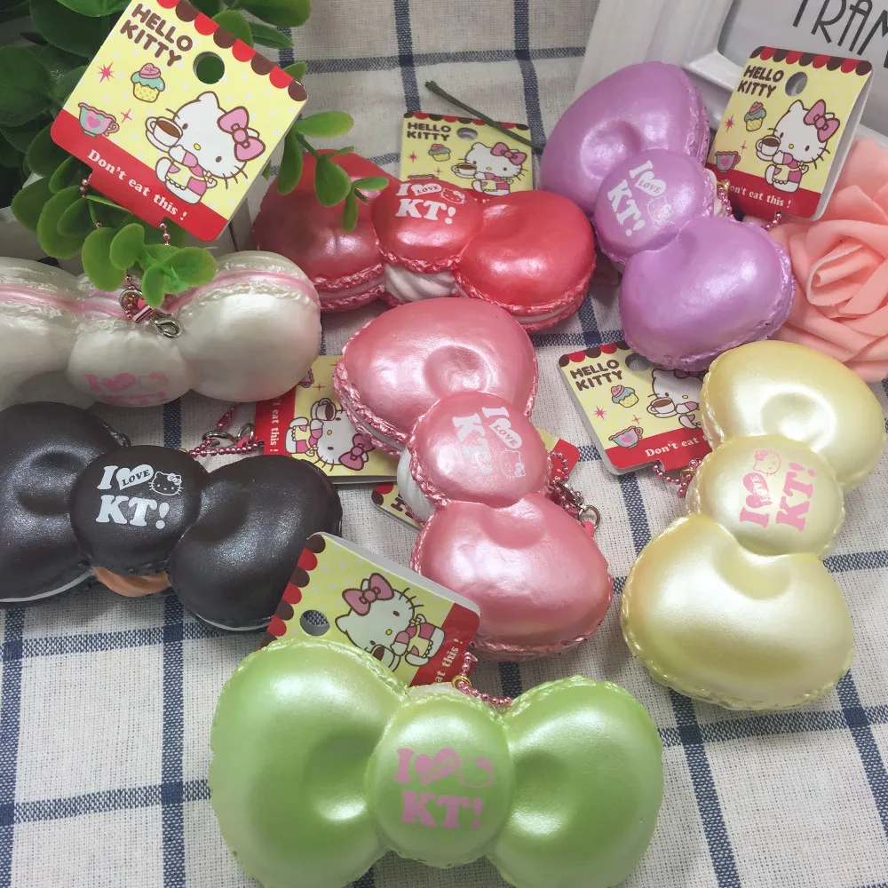 1 шт. милый hello kitty лук мягкие игрушки Kuwaii Squishys игрушка сотовый телефон шарм Jumbo Squishies оригинальная посылка(7 цветов