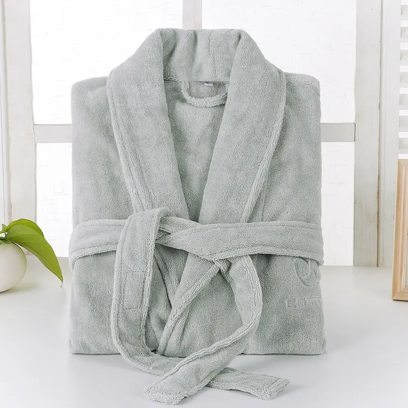 Winter Bathrobe Mens Thick Kimono Cotton Men's Robe Towel Fleece Bath Robe Male Sleepwear Nightgown Loungewear Pajamas Robes