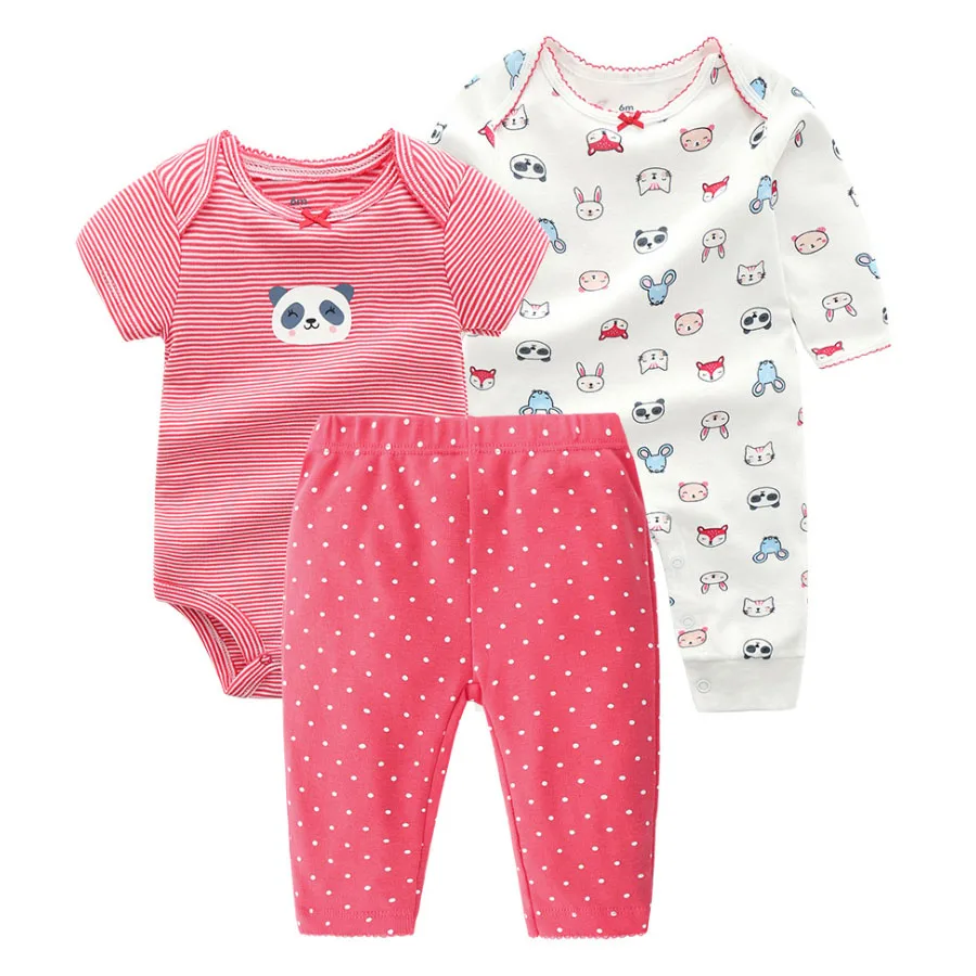 IYEAL/комплект одежды для маленьких мальчиков и девочек, хлопок, комбинезон+ боди+ брюки+ 3 шт./компл., детские пижамы, Одежда для новорожденных - Цвет: H group