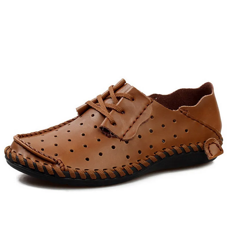 Black blue D'été h brown Brown En Casual H Hommes Chaussures Respirant Brown Souple Dark Cuir dark Mocassins 5AR4j3L
